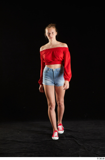 Stacy Cruz 1 blue jeans shorts casual dressed red off…